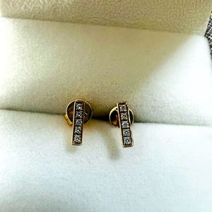 Diamond Pave Bar Earrings